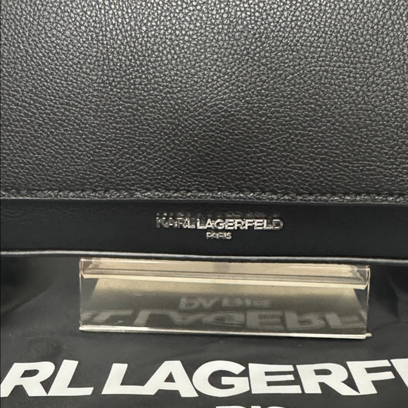 Karl Lagerfeld Monet Black Leather Shoulder Bag NWT - Picture 2 of 15